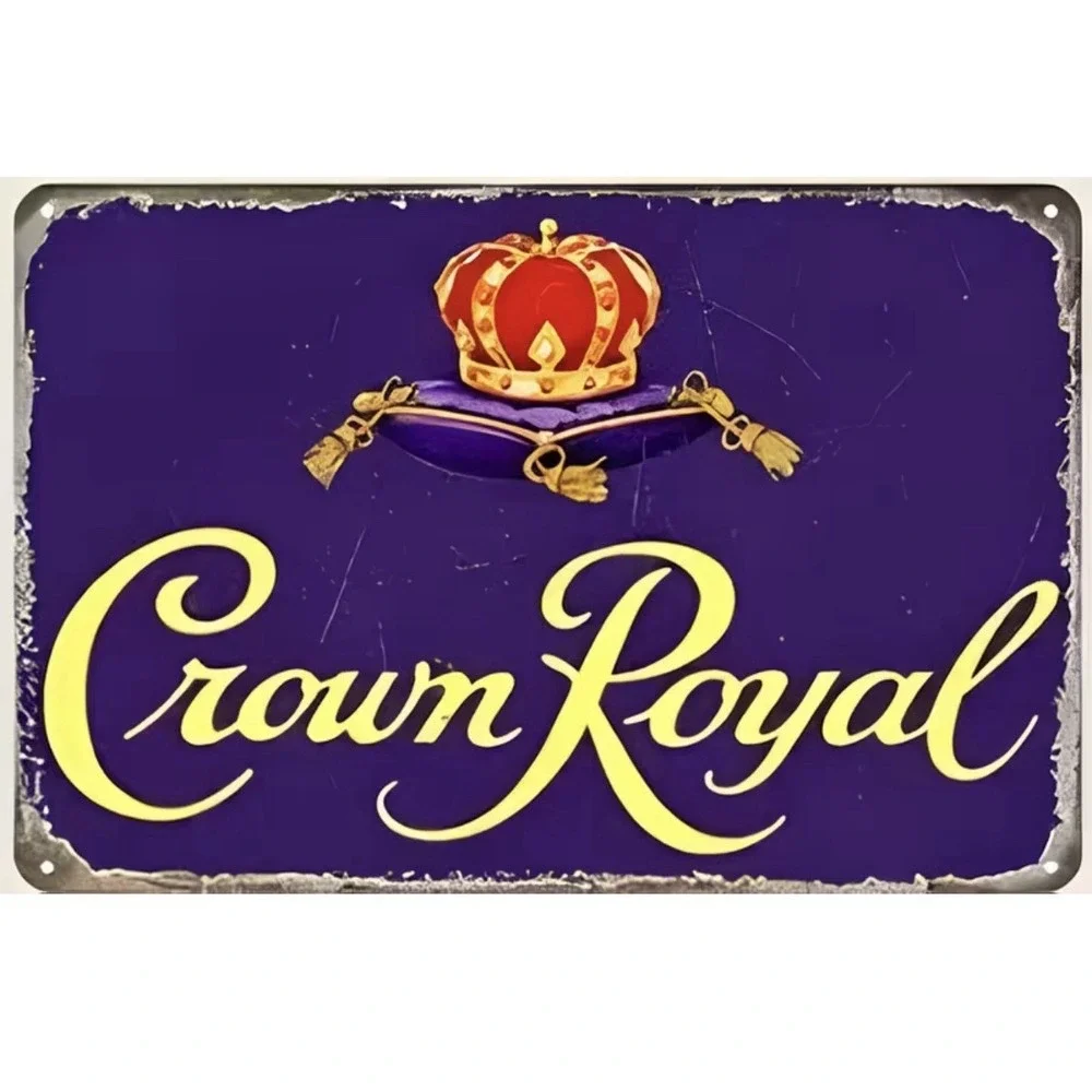 New Crown Royal Purple Tin Metal Sign 8x12 Inches Man Cave Bar Den Garage